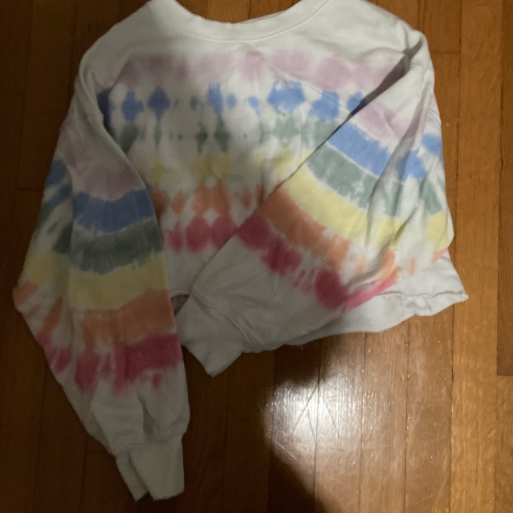 Tie die rainbow cropped